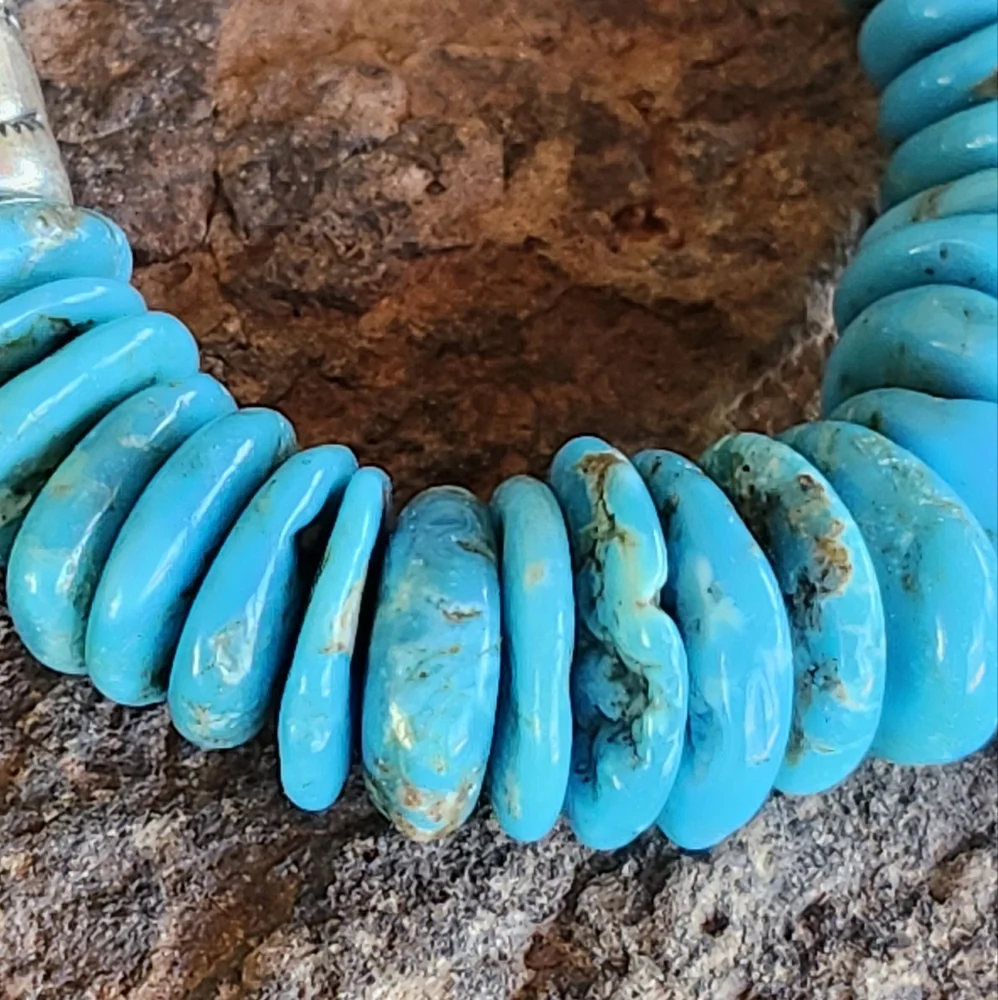 Sterling Silver Genuine Turquoise Necklace - Picture 13 of 17